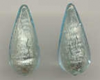 Teardrops 26x12 MM, Light Aqua / Platino